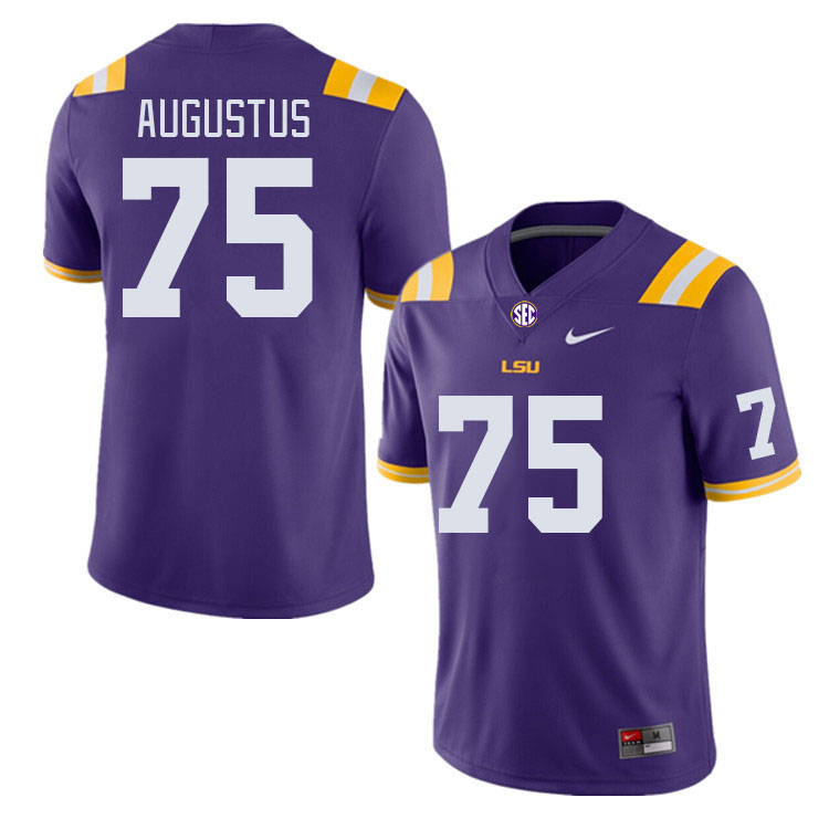 Men #75 Braden Augustus LSU Tigers College Football Jerseys Stitched Sale-Purple